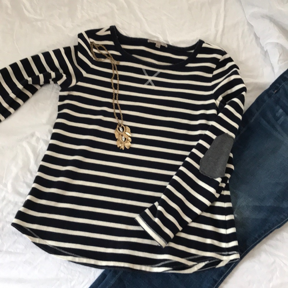 Gap Breton Stripe Shirt with Elbow Patches